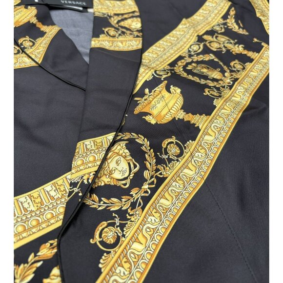 Versace Black / Gold Baroque Silk Robe - Picture 4 of 5